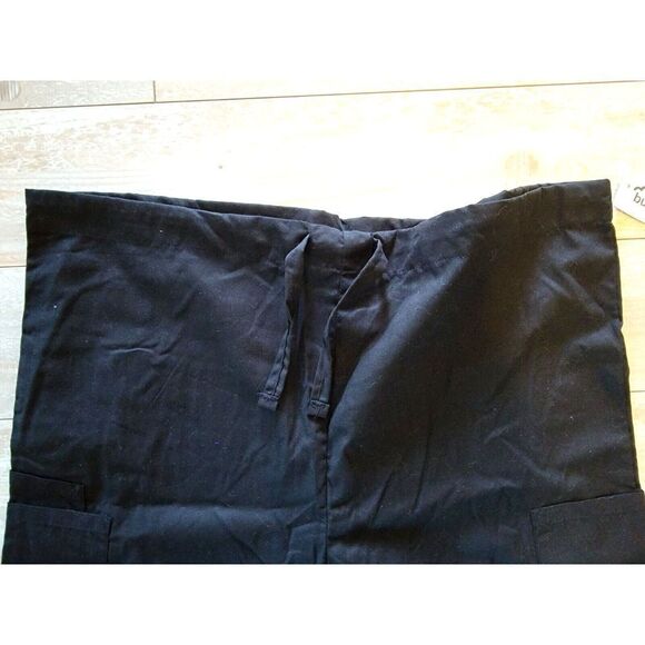 Uniform Advantage Adult Unisex Small Black Pocket Drawstring Scrub Pants NWT - Picture 3 of 6